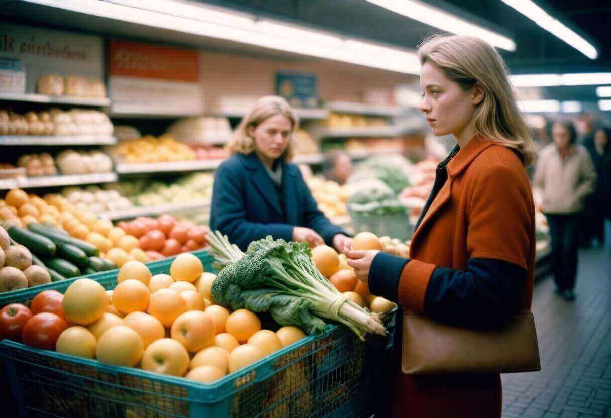 a woman buying groceries in the market