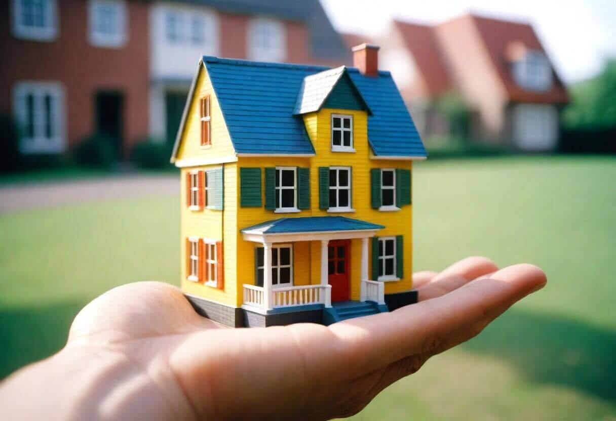 a hand holding a hause toy