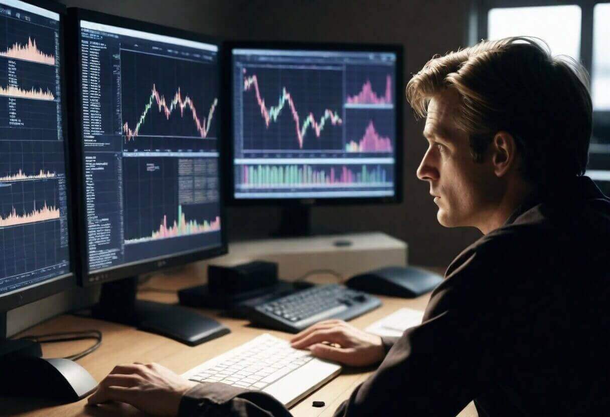 a man front your computer seeing the stocks charts